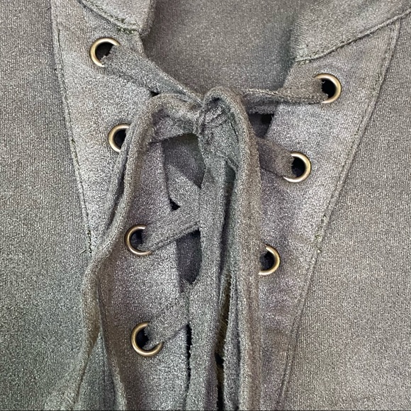 GUC Paper Crane Front Lace Up Faux Suede Dress - Picture 10 of 14